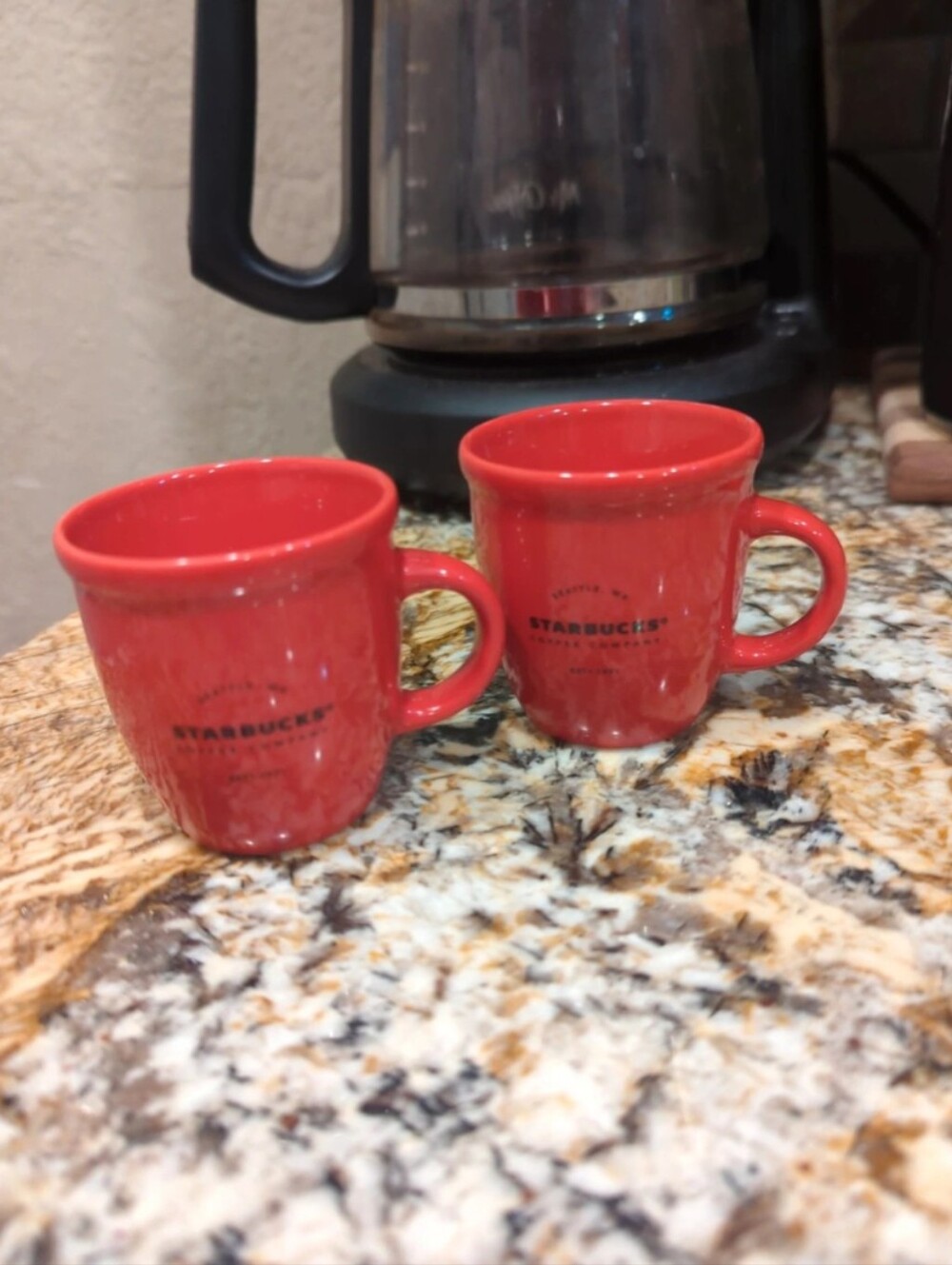 Starbucks Red Ceramic Espresso Cups - Pair